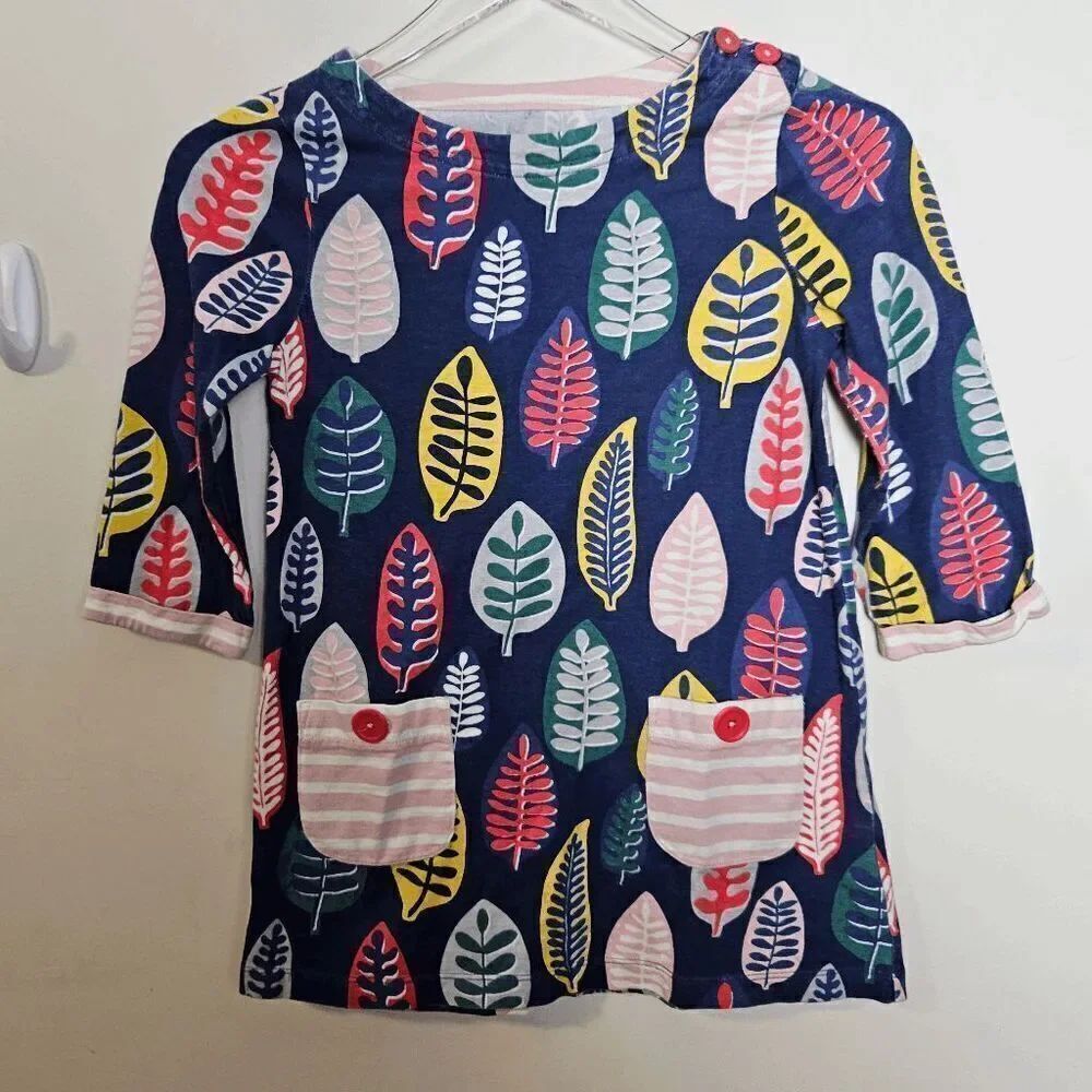 Mini Boden Leaf Tunic Shirt Girls Multicolor Size 9-10Y